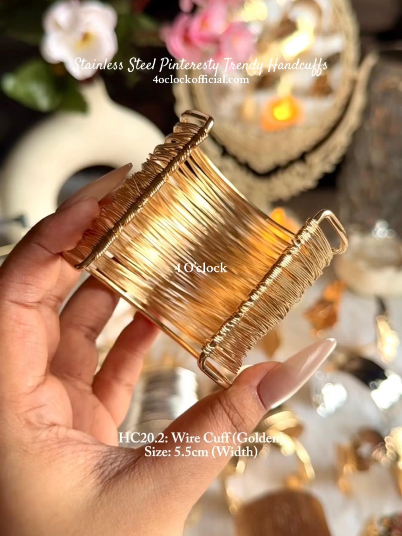 ✨HC20.2: Stainless Steel Handcuff for Stack: Wire Cuff (Golden)✨