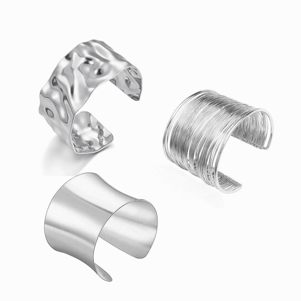 ✨HC21.3: Stainless Steel Handcuff for Stack:Textured Cuff (Silver)✨