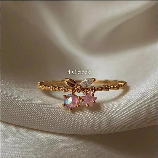 💍R175: Stainless Steel Zircon Minimalistic Finger Ring: Rainbow and Cherry (With Box)✨