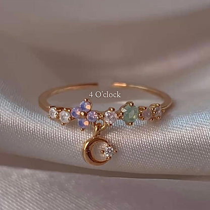 💍R121: Stainless Steel Zircon Minimalistic Finger Ring: Moon Drop (With Box)✨