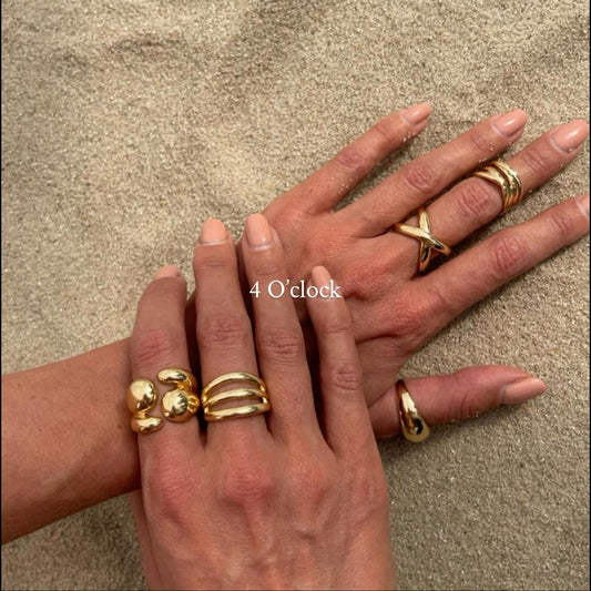 ✨RS19: Maximalistic Finger Ring Sets (Golden) -5pc✨