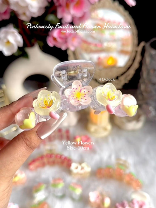 🍇Cottagecore Hairclaws: Yellow Flowers🌷✨