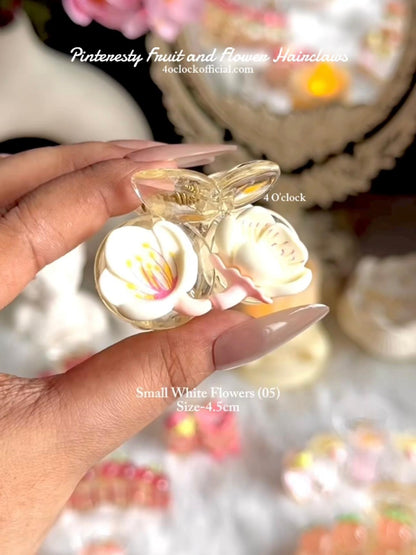 🍇Cottagecore Hairclaws: Small White Flowers🌷✨
