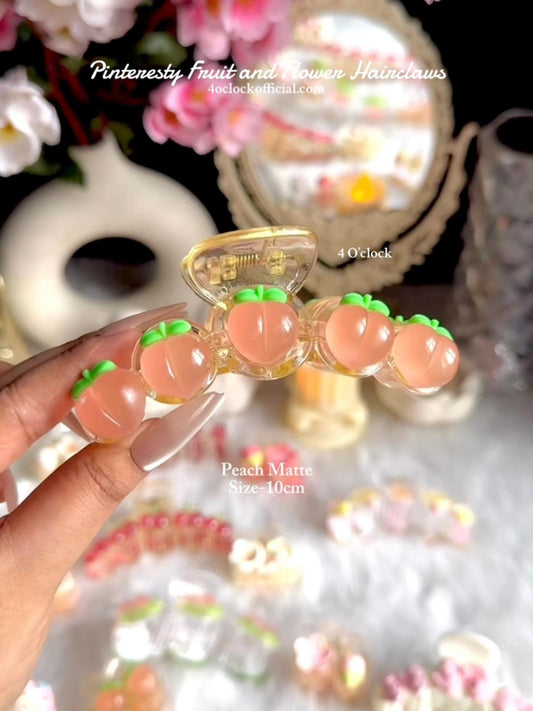 🍇Cottagecore Hairclaws: Peach Matte🌷✨