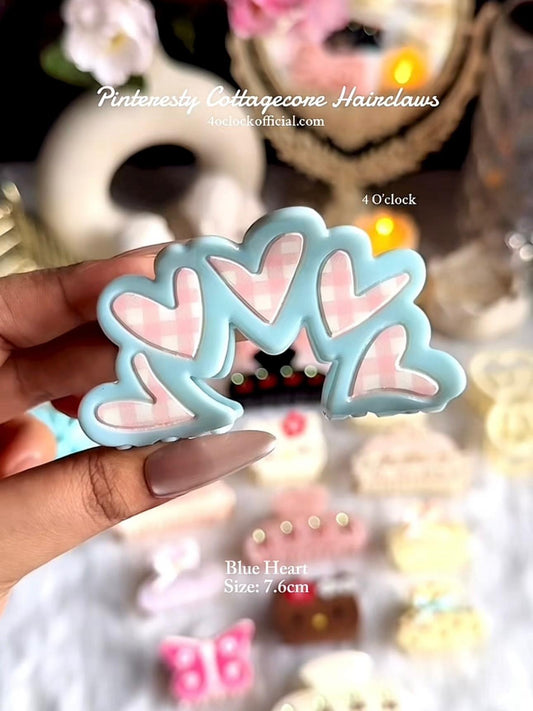 🌷Cottagecore Hairclaw: Blue Heart✨