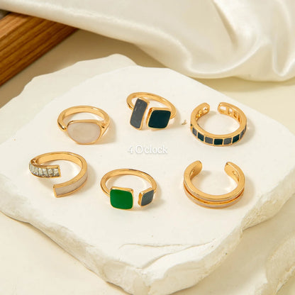 ✨RS91: Maximalistic Finger Ring Sets (Golden) - 6pcs (Full set adjustable)
