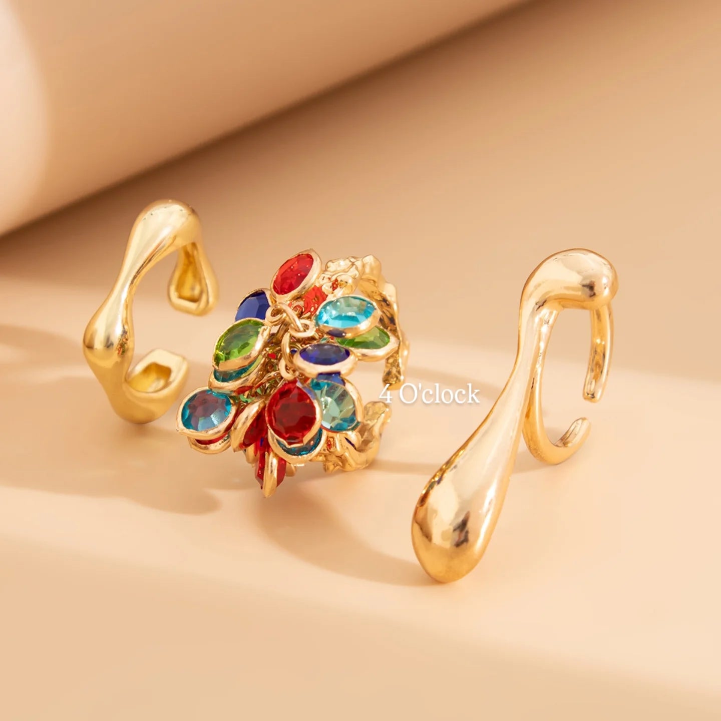 ✨RS115: Maximalistic Finger Ring Sets (Golden) - 3pcs (Adjustable-Non adjustable mixed sizes)