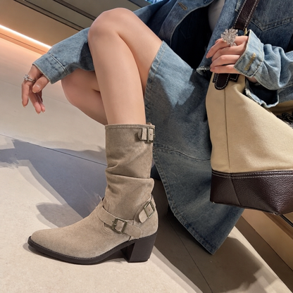 Seude Mid Calf Boots: Khaki (PRE ORDER ONLY)