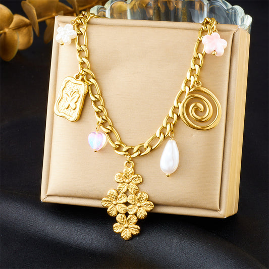 CN05: 18K Gold Plated Premium Stainless Steel Charm Necklace