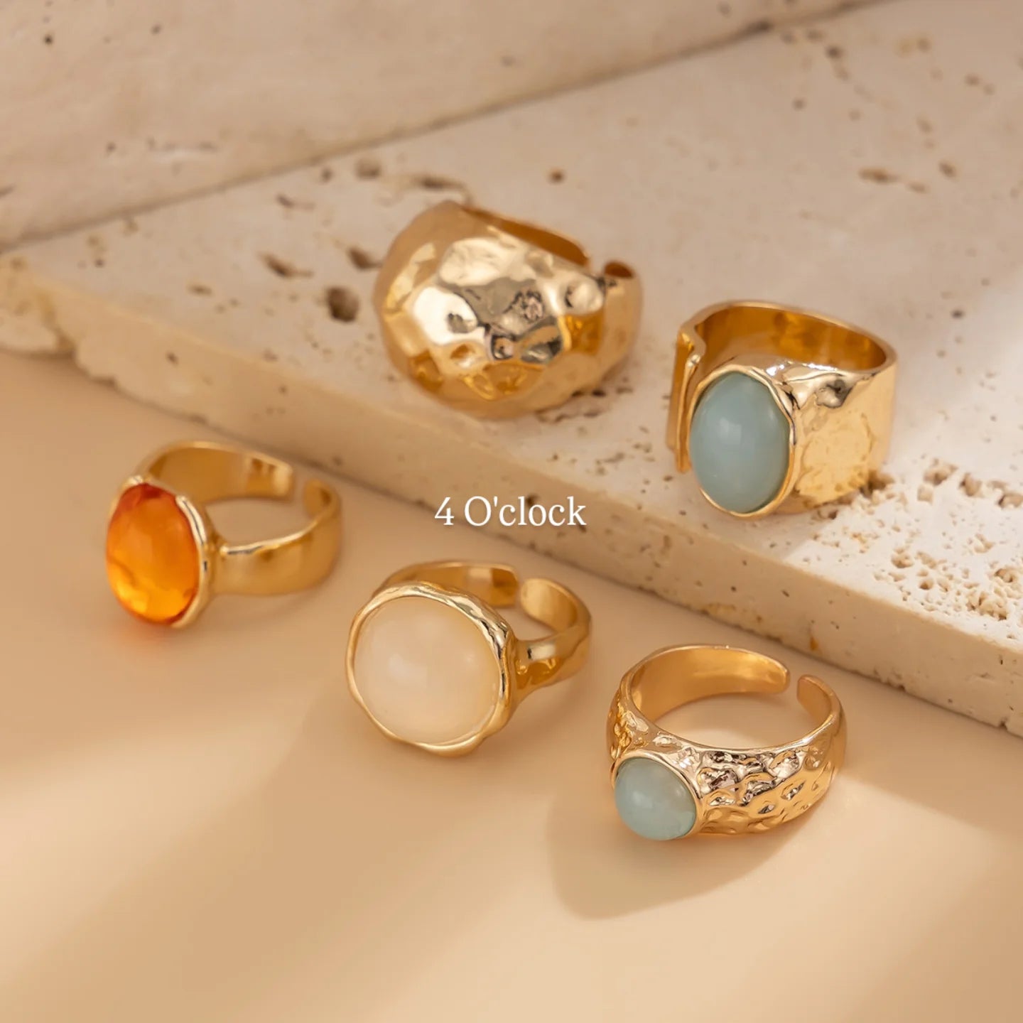 ✨RS75: Maximalistic Finger Ring Sets (Golden) - 5pcs (Full set adjustable)