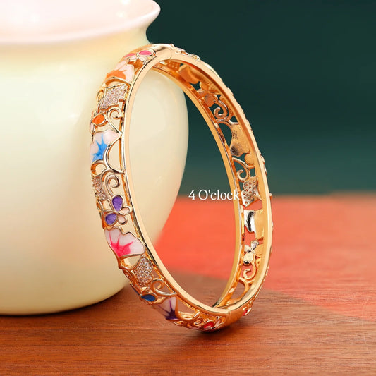 ✨🏰VC64: Cloisonné Vintage Victorian Bangles : Multicolor 🌸🕯️