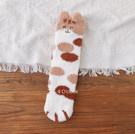 Cats/Bear Inspired Socks: Milky Peach Cat