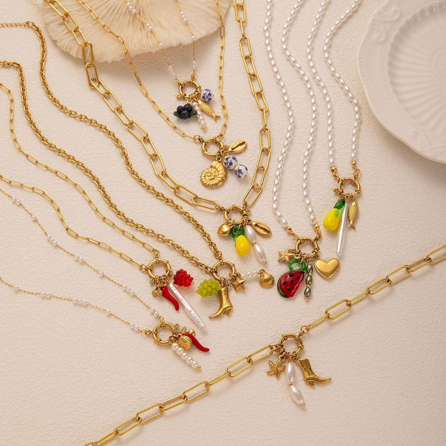 CN60: 18K Gold Plated Premium Stainless Steel Charm Necklace