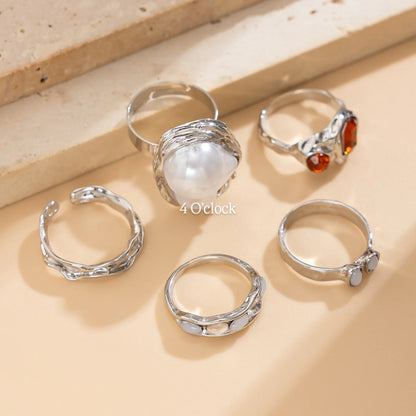 ✨RS118: Maximalistic Finger Ring Sets (Silver) - 3pcs (Adjustable-Non adjustable mixed sizes)