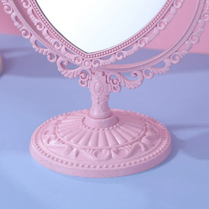 M05: Vintage Mirror: Vintage Heart Shape: Pink