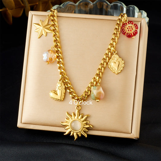 CS12: 18K Gold Plated Premium Stainless Steel Charm Necklace