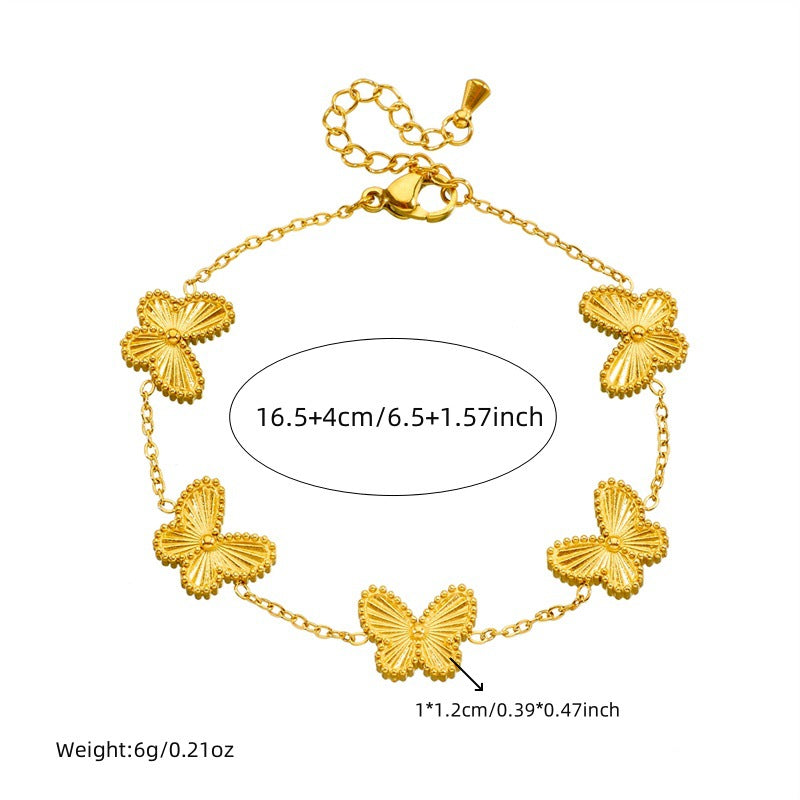 CS16: 18K Gold Plated Premium Stainless Steel Charm Necklace Set