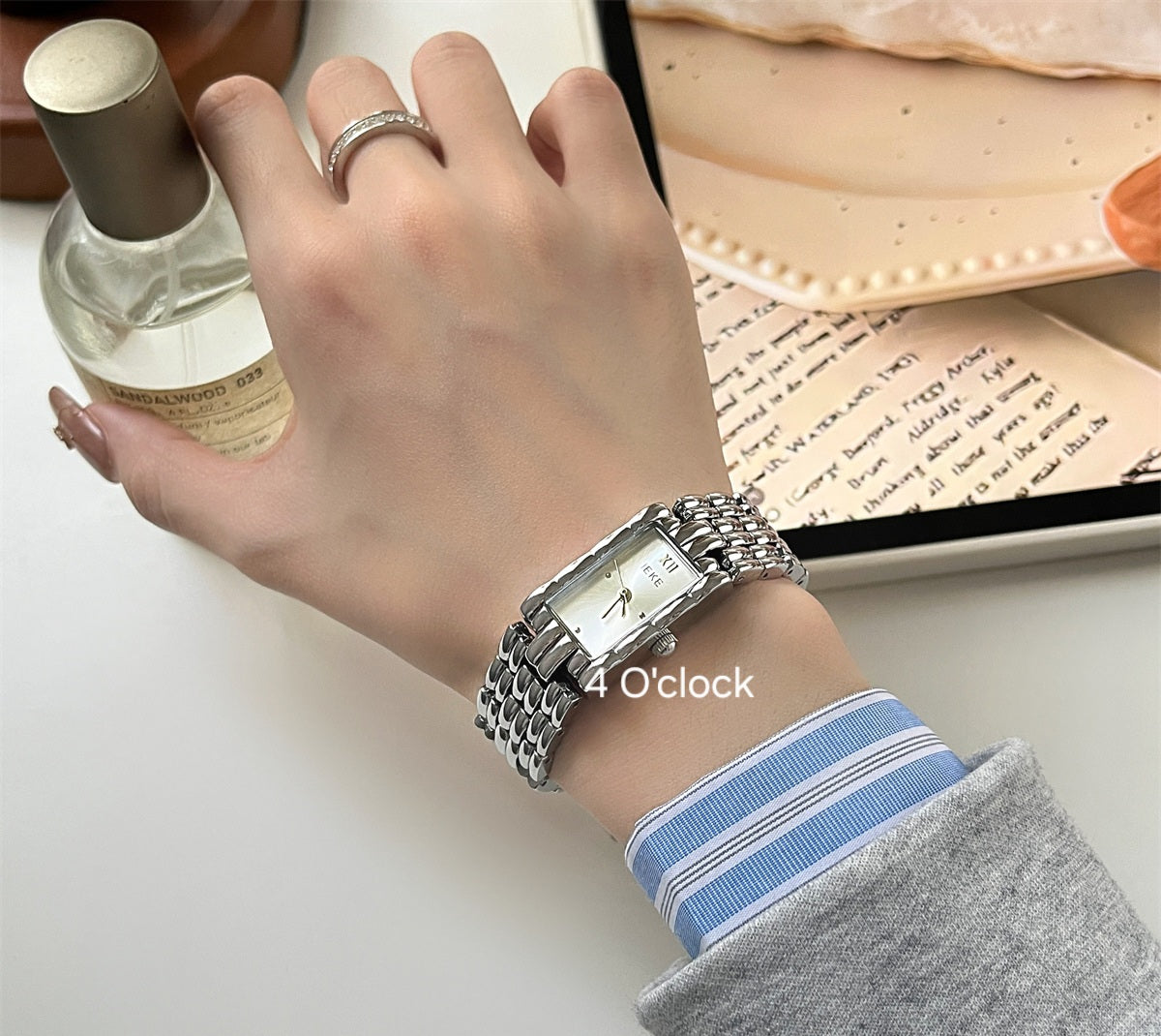 W07: IEKE Branded Wrist Watch: Silver (WITH BOX)