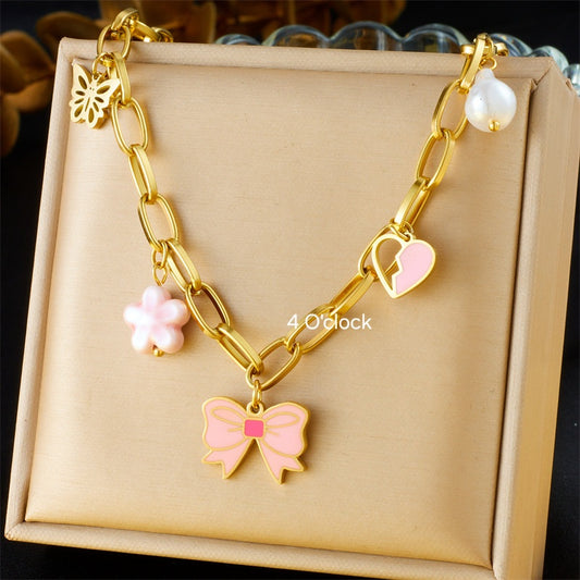 CS04: 18K Gold Plated Premium Stainless Steel Charm Necklace