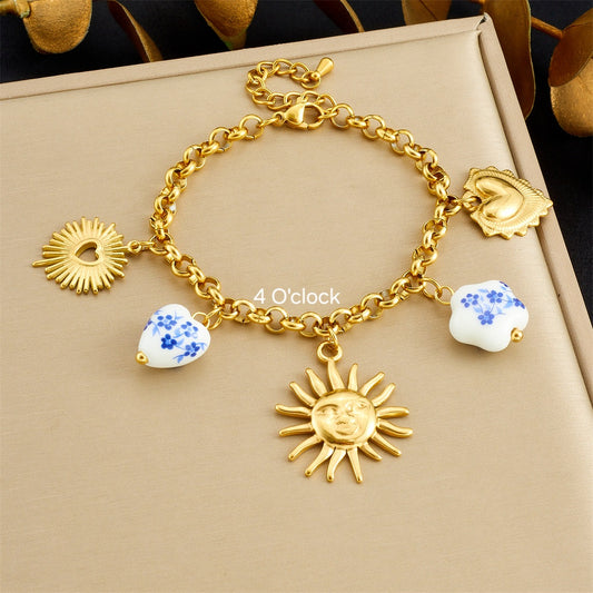 CS09: 18K Gold Plated Premium Stainless Steel Charm Bracelet