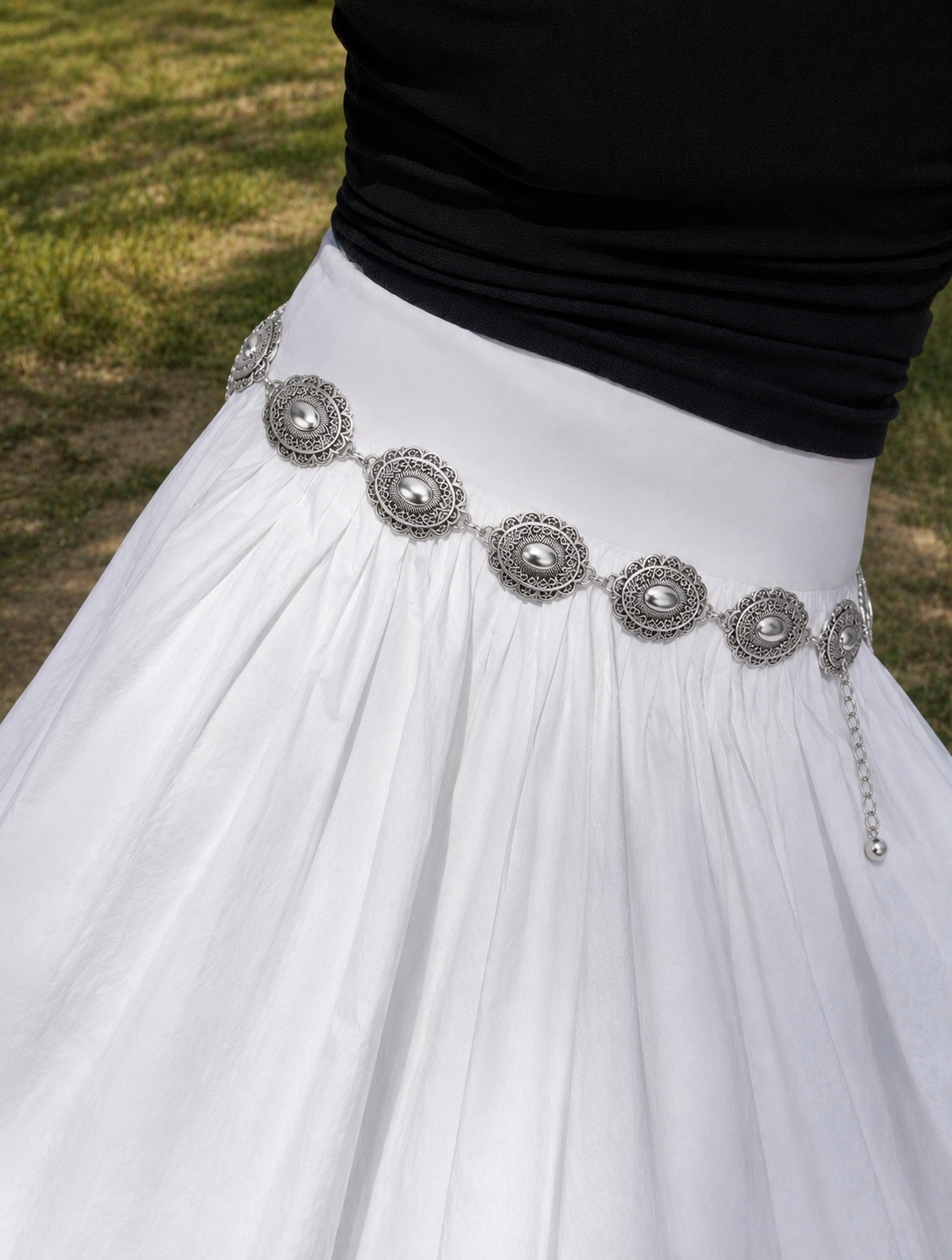 WC11: Pinteresty Waist Chains: Large Oval Silver