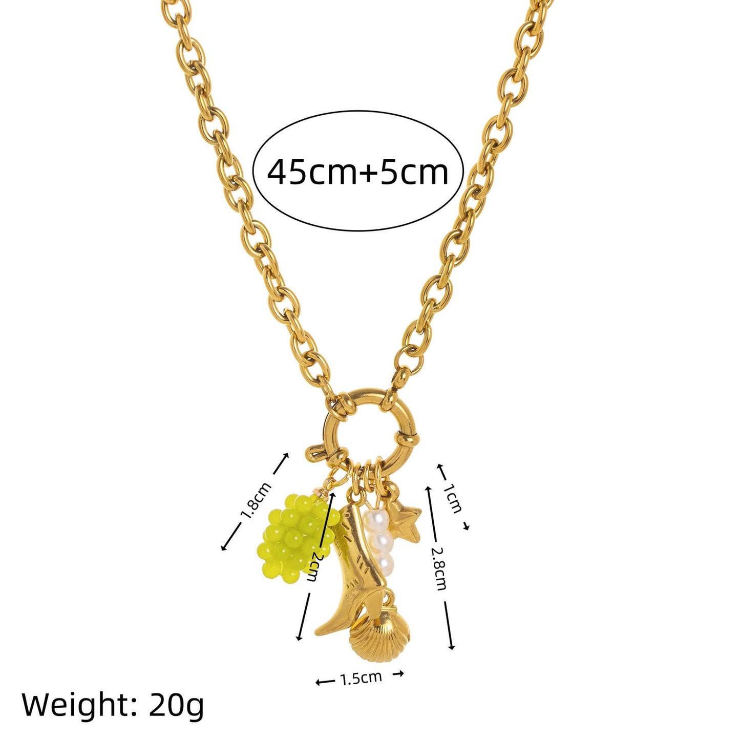 CN61: 18K Gold Plated Premium Stainless Steel Charm Necklace