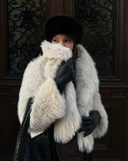 Mongolian Faux Fur Hat: Black