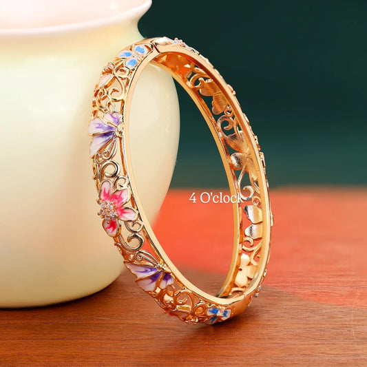 ✨🏰VC44: Cloisonné Vintage Victorian Bangles : Multicolor 🌸🕯️