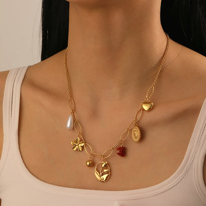 CN44: 18K Gold Plated Premium Stainless Steel Charm Necklace