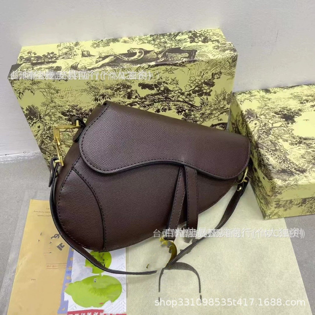 DIOR Premium Designer-Inspired Side Bag: Coffee