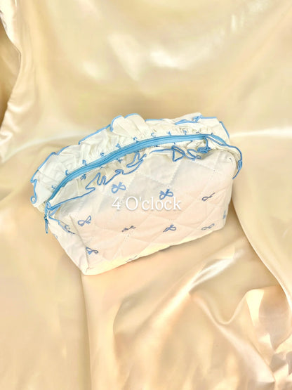 🎀11. Pinteresty Makeup Bag: Blue Bow (1pc)🫧