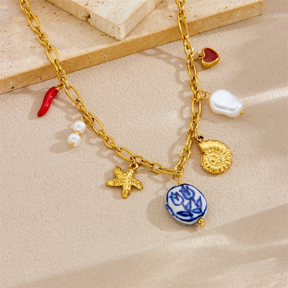 CN26: 18K Gold Plated Premium Stainless Steel Charm Necklace