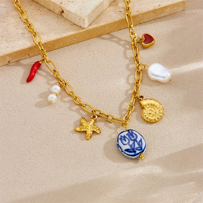 CN26: 18K Gold Plated Premium Stainless Steel Charm Necklace