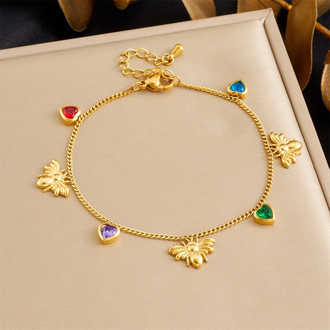 BN17: 18K Gold Plated Premium Stainless Steel Charm Bracelet