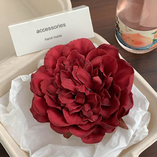 Artificial Flower Hairclaws: Maroon Red