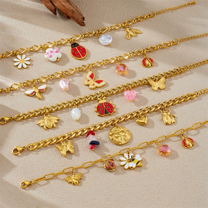 BN05: 18K Gold Plated Premium Stainless Steel Charm Bracelet