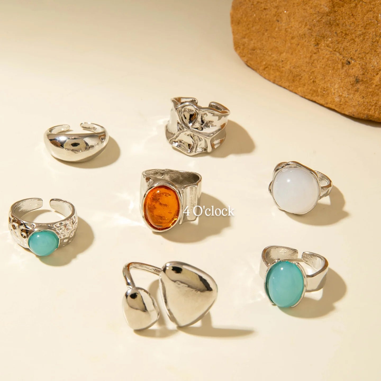 ✨RS78: Maximalistic Finger Ring Sets (Silver) - 7pcs (Full set adjustable)