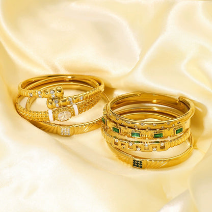 CB20: 18k Gold Plated Premium Stainless Steel Cuff Bangles