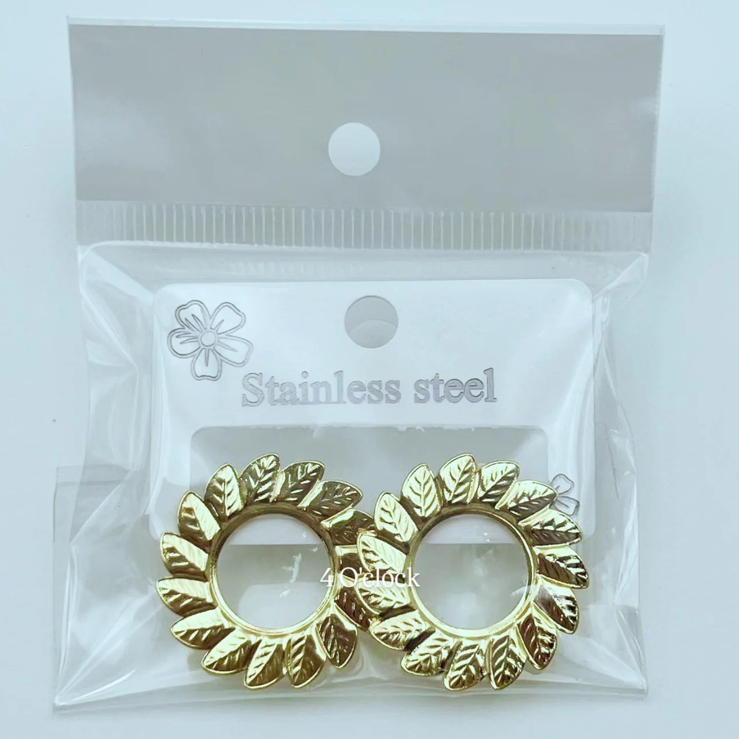 GE09: 💫Stainless Steel Earrings: Golden Leaf 💫