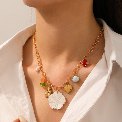 CN43: 18K Gold Plated Premium Stainless Steel Charm Necklace