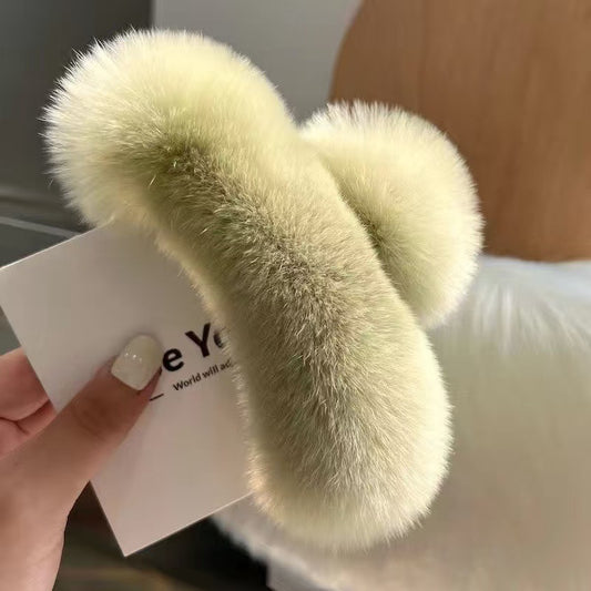 Softest Plushy Hair Claw Clip: Matcha