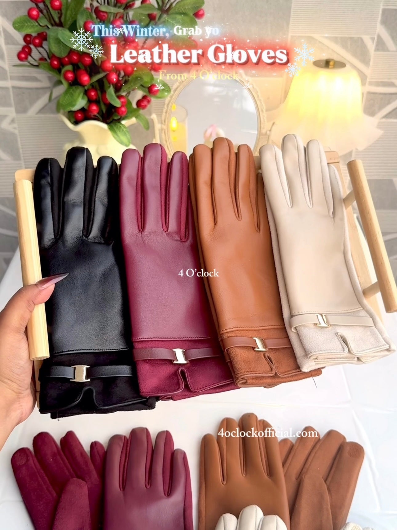 Leather Hand Gloves: Caramel