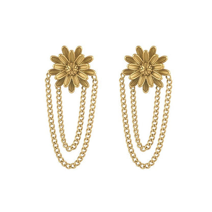 GE32: Stainless Steel Tassel Earrings: Daisy