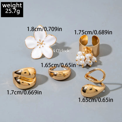 ✨RS83: Maximalistic Finger Ring Sets (Golden) - 5pcs (Full set adjustable)