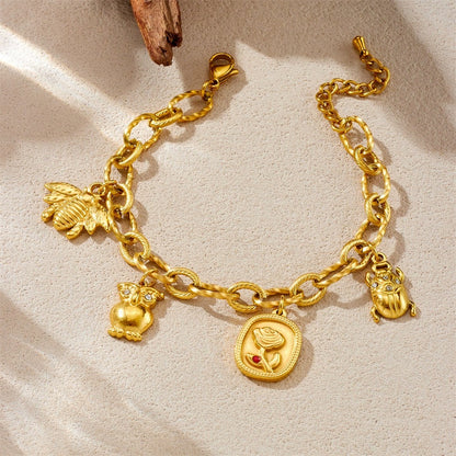 BN11: 18K Gold Plated Premium Stainless Steel Charm Bracelet
