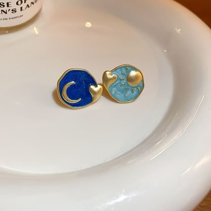 Vintage Earrings: Sun-Moon