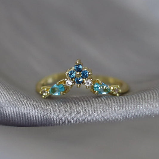 💍R235: Stainless Steel Zircon Minimalistic Finger Ring: Sapphire Love (1pc) (With Box)✨