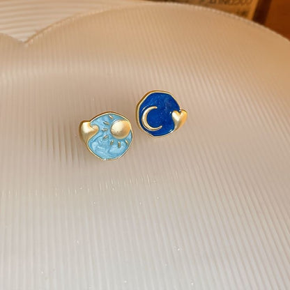Vintage Earrings: Sun-Moon