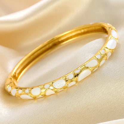 ✨🦢VC148: Vintage Victorian Enamel Bangles : Midnight Leopard 🌸🕯️