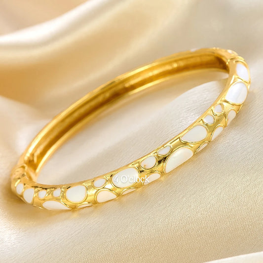 ✨🦢VC148: Vintage Victorian Enamel Bangles : Midnight Leopard 🌸🕯️